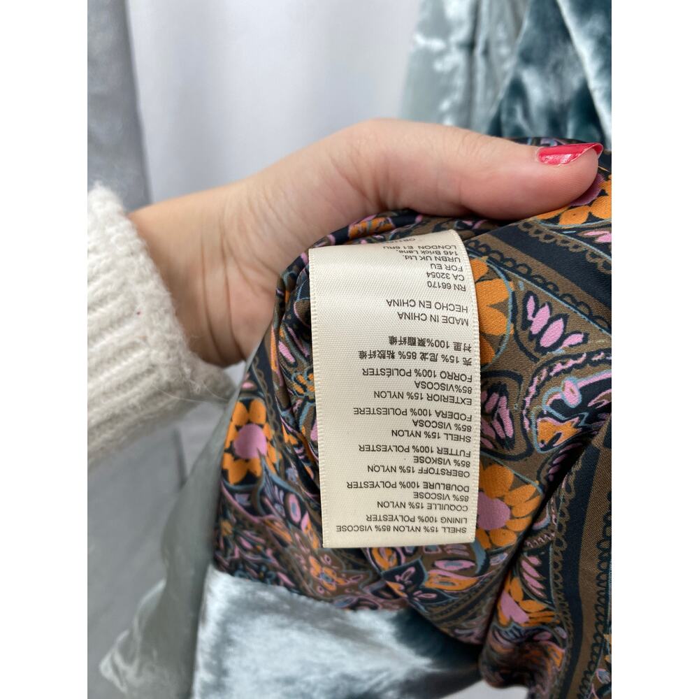 Free People L gray silver sienna crushed velvet duster - Picture 5 of 5